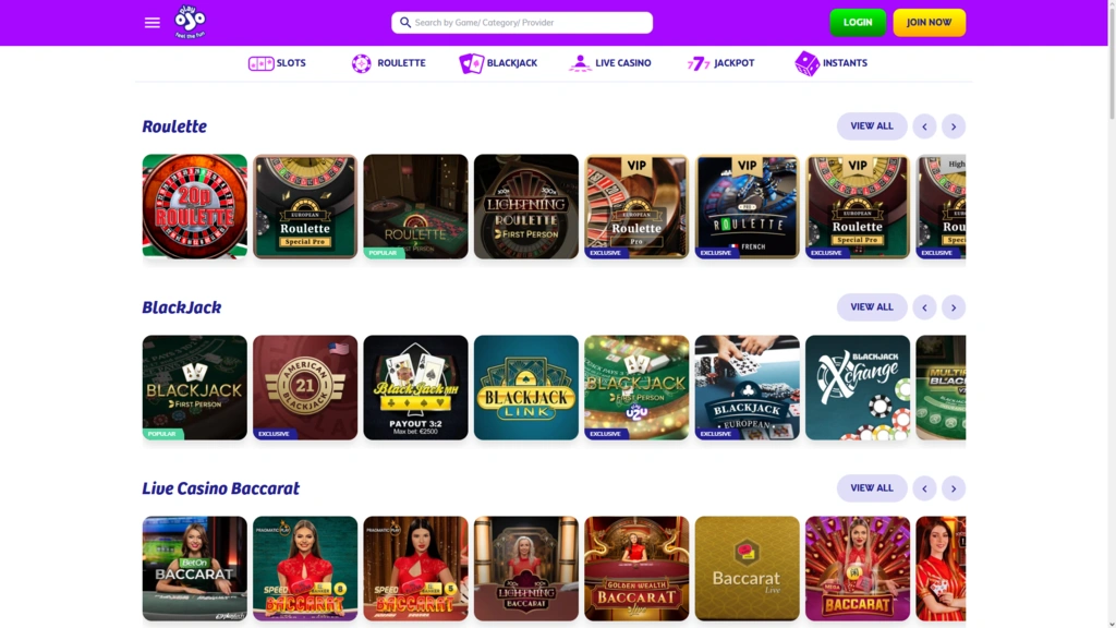 PlayOJO Live Casino