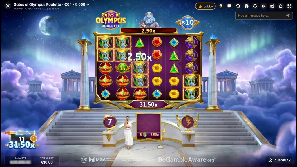 Gates of Olympus Roulette - Free Spins