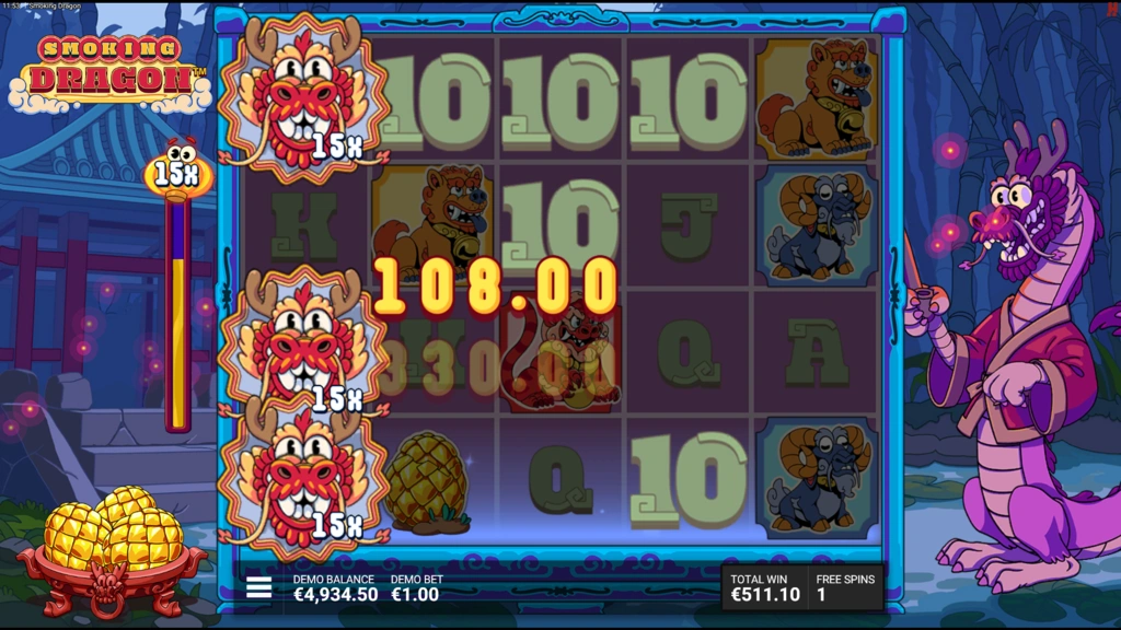 Smoking Dragon - Fire and Fortune Epic Bonus 5 Scatters Smoking Dragon - Fire and Fortune Epic Bonus 5 Scatters