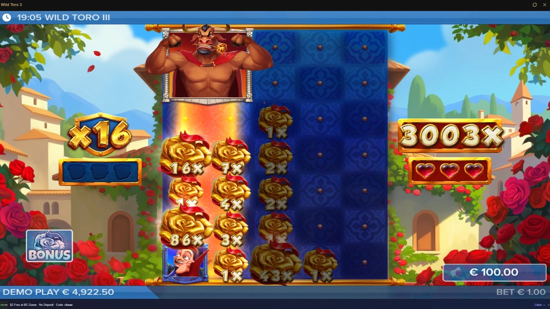 Wild_Toro_3_Golden_Rose_Bonus