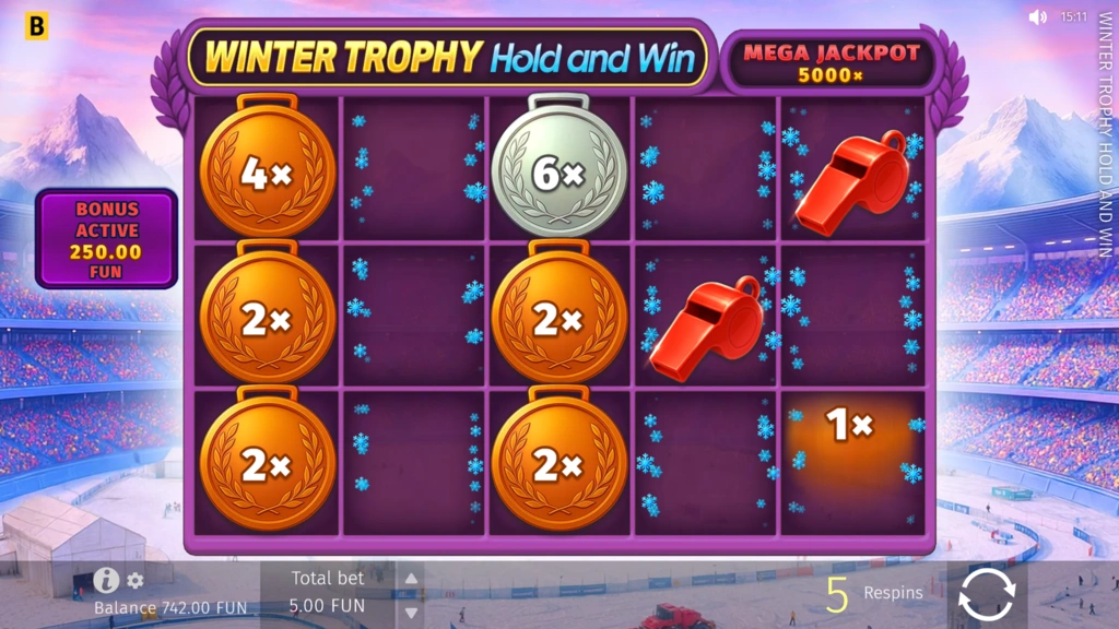 Winter Trophy Hold and Win - Respin Bonus Winter Trophy Hold and Win - Respin Bonus