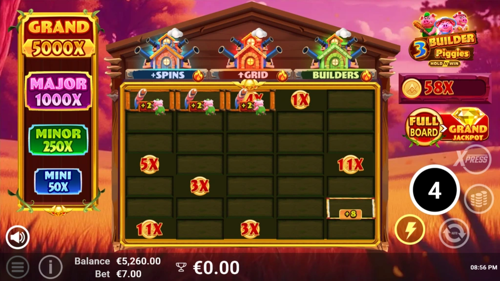 3 Builder Piggies - Hold and Win Bonus