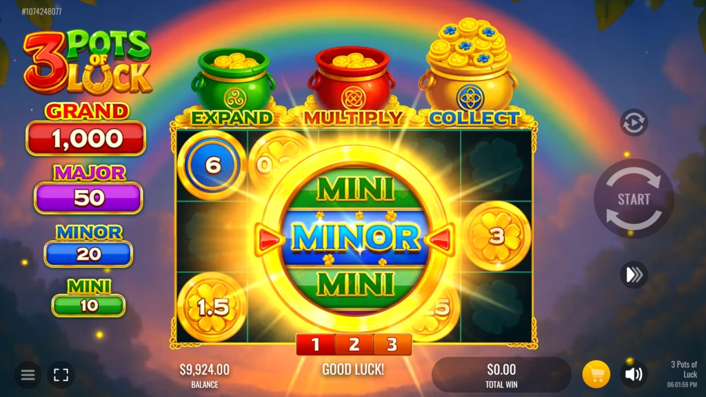 3 Pots of Luck - Respin Jackpot Feature