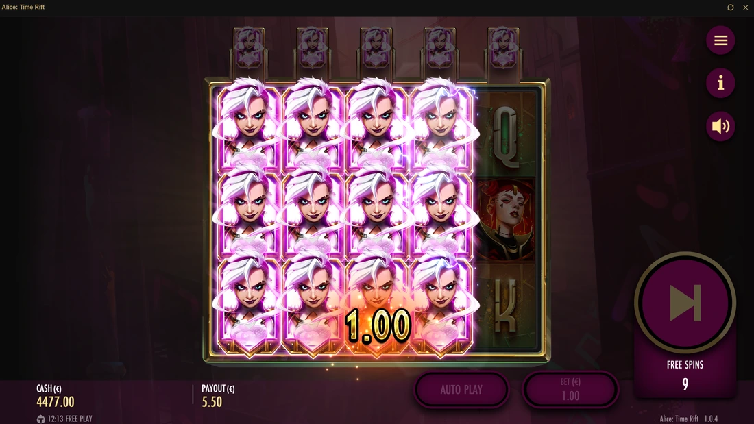 Alice Time Rift 5 Scatter Free Spins