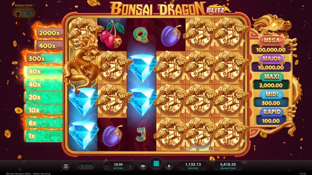 Bonsai Dragon Blitz - Free Spins