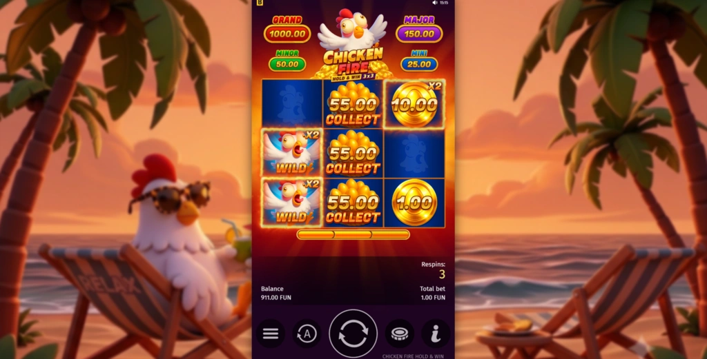 Chicken Fire Hold and Win