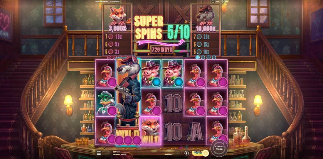 Cocks and Robbers Super Spins