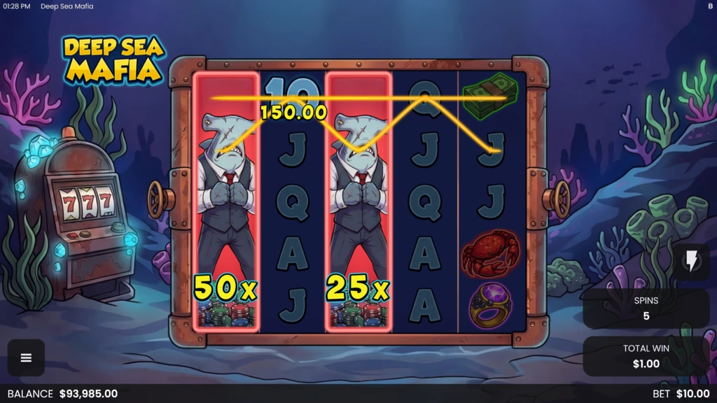 Deep Sea Mafia Free Spins 5 Scatters