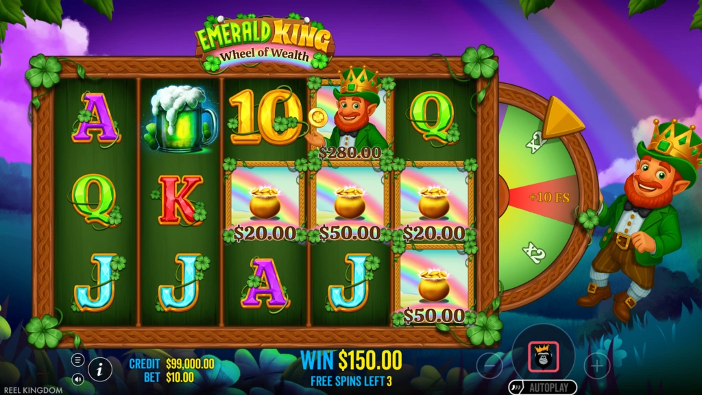 Emerald King  Wheel of Wealth - Free Spins