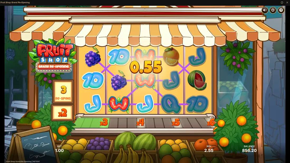 Fruit Shop Grand Re-Opening Base Game Re-Spins