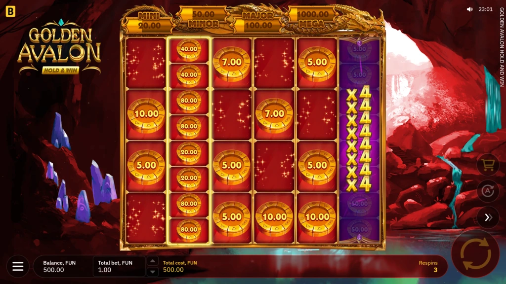 Golden Avalon Hold and Win - Dragon Hold and Win Bonus