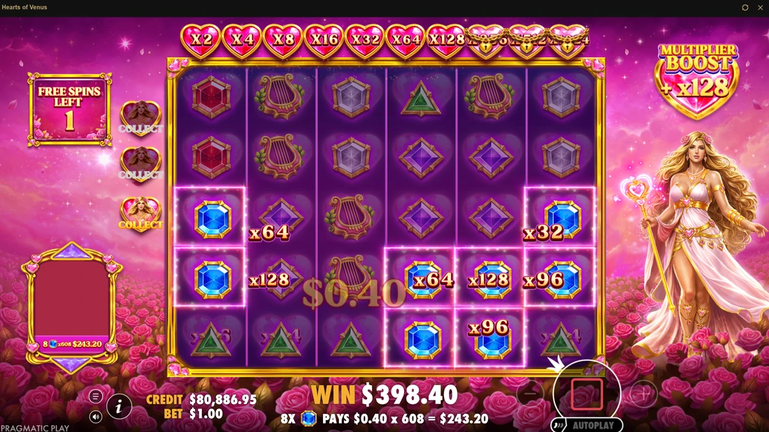 Hearts of Venus Random Free Spins