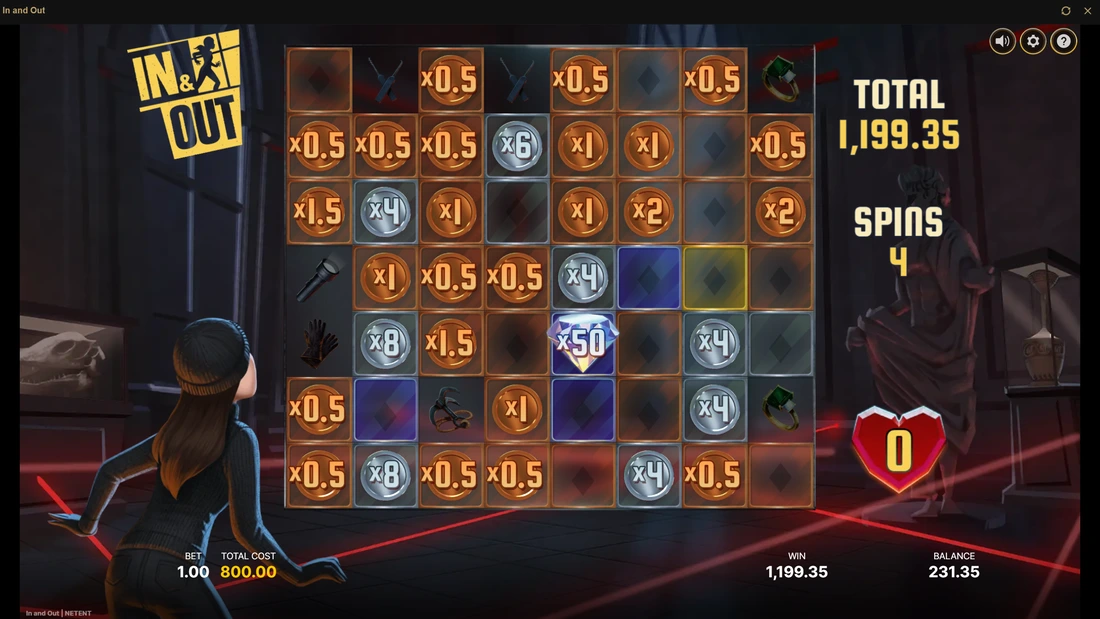 In and Out Super Free Spins