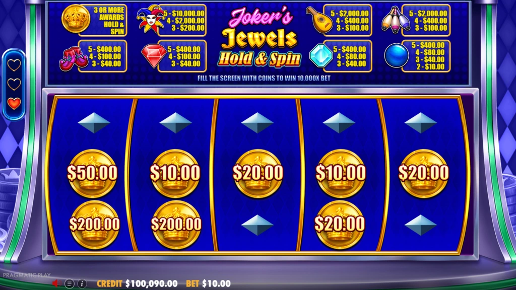 Jokers Jewels Hold & Spin - Coins Respin
