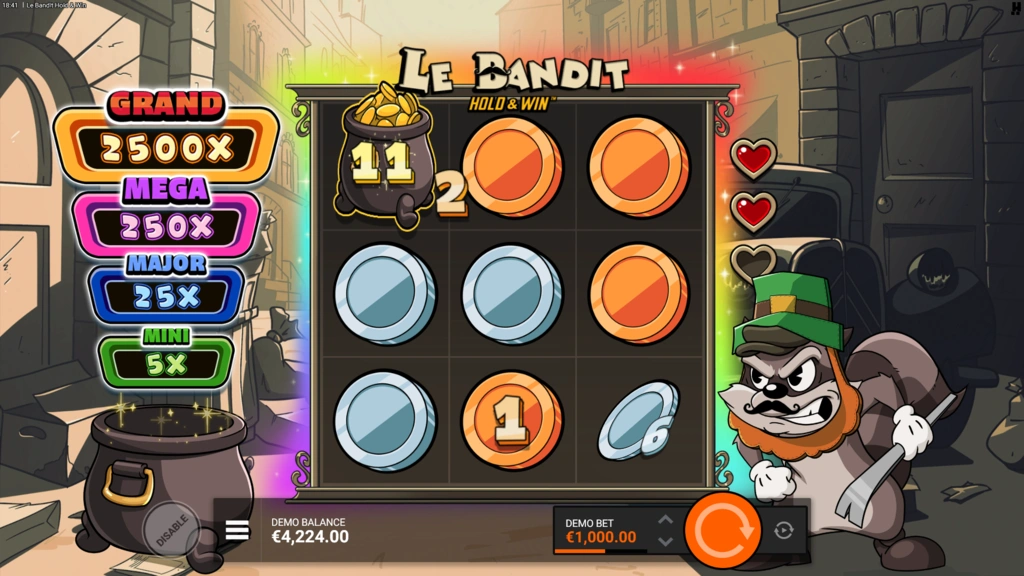 Le Bandit Hold and Win Free Spins