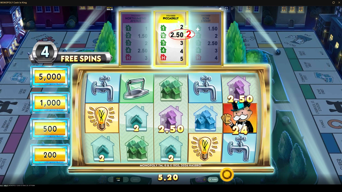 MONOPOLY Cash Is King Free Spins