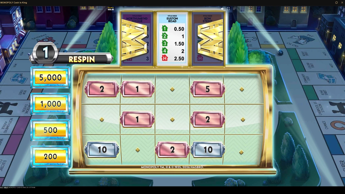 MONOPOLY Cash Is King Hold and Respin