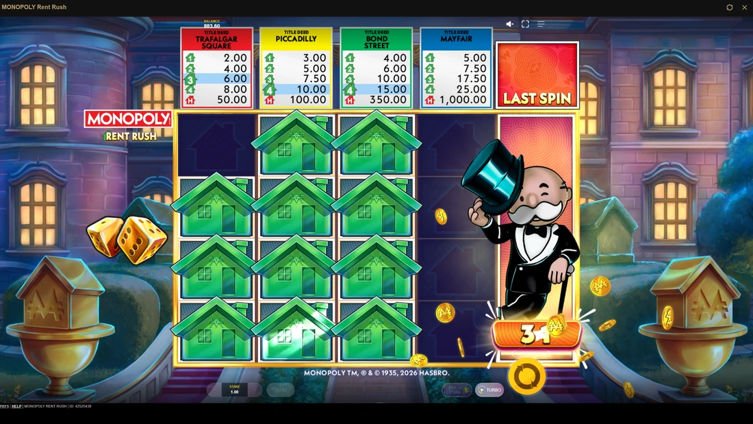 MONOPOLY Rent Rush Free Spins