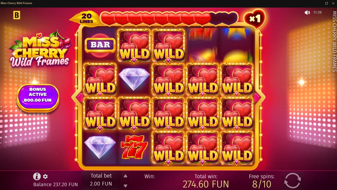 Miss Cherry Wild Frames Free Spins