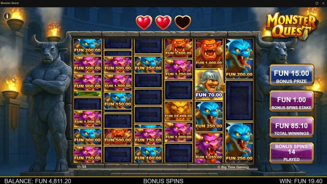Monster Quest Hold and Spin Bonus