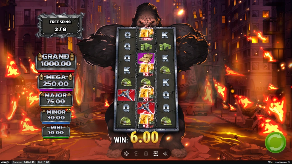 Primal Rampage Kong Quest Free Spins