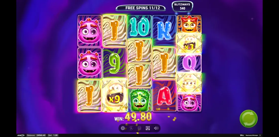 Reactoonz Blitzways Free Spins