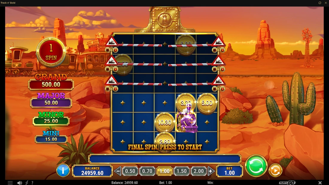 Track n' Gold Hold and Win Bonus