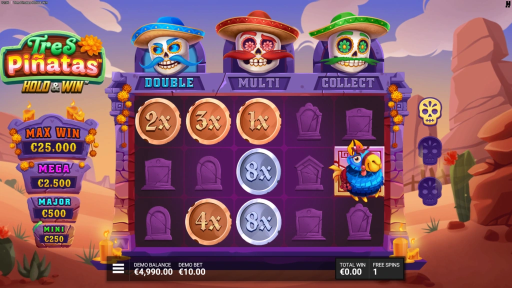 Tres Pinatas Hold and Win Free Spins