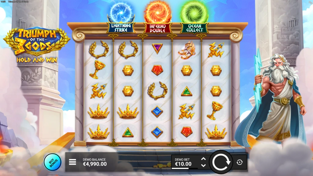 Triumph of the 3 Gods Hold and Win Base Game