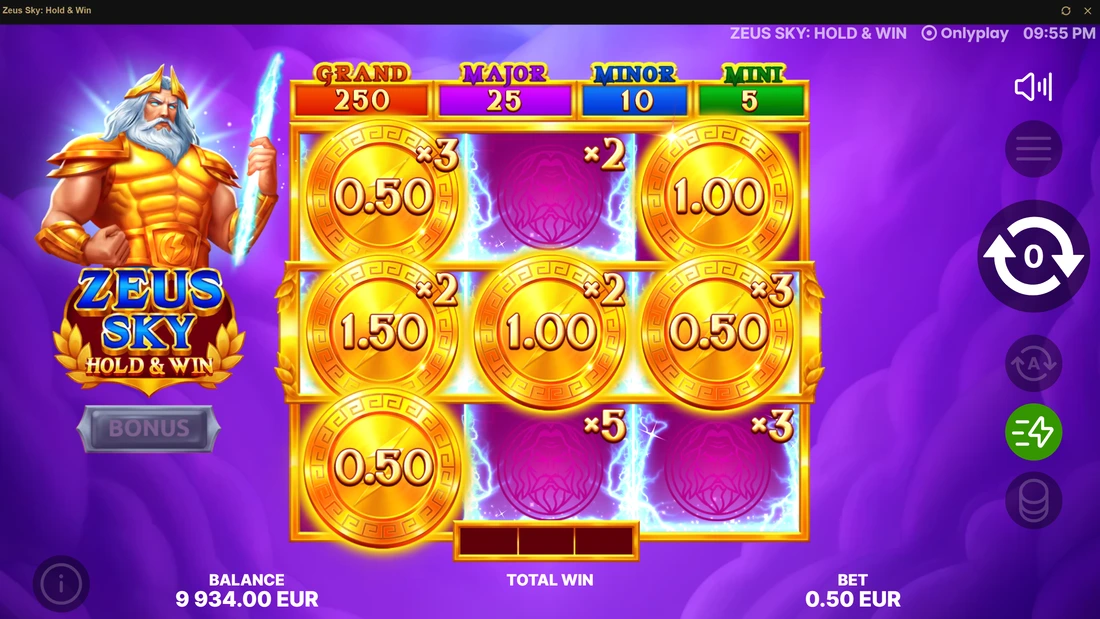 Zeus Sky Hold & Win Bonus